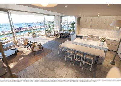 Res01 KitchenLiving 18th Floor - miami real estate development